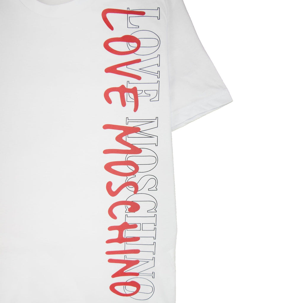 Love Moschino Overlap Script Logo T-shirt White