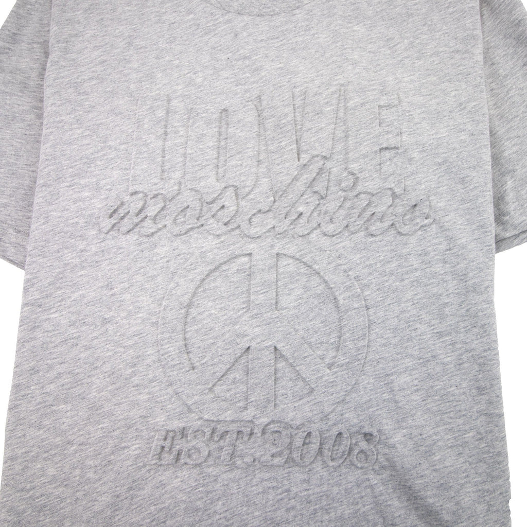 Love Moschino Embossed Peace Logo T-shirt Grey