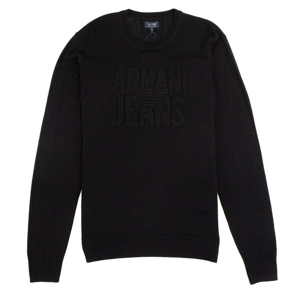 Armani Jeans Embossed Logo Lightweight Sweatshirt Nero