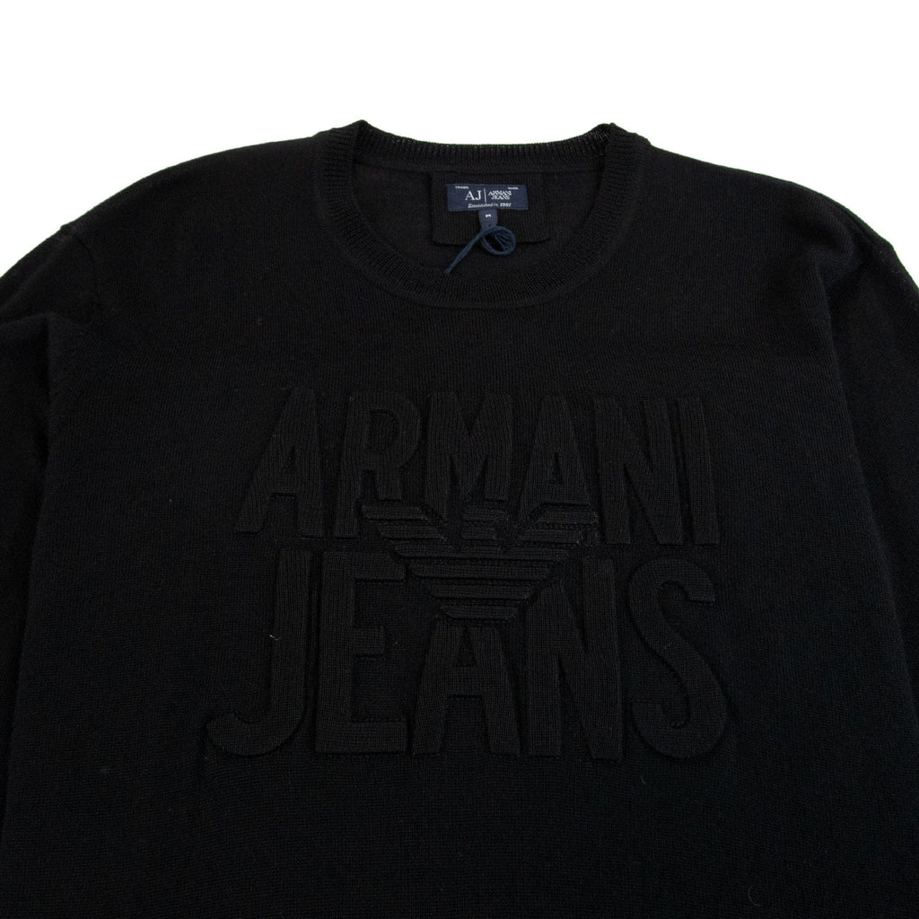 Armani Jeans Embossed Logo Lightweight Sweatshirt Nero