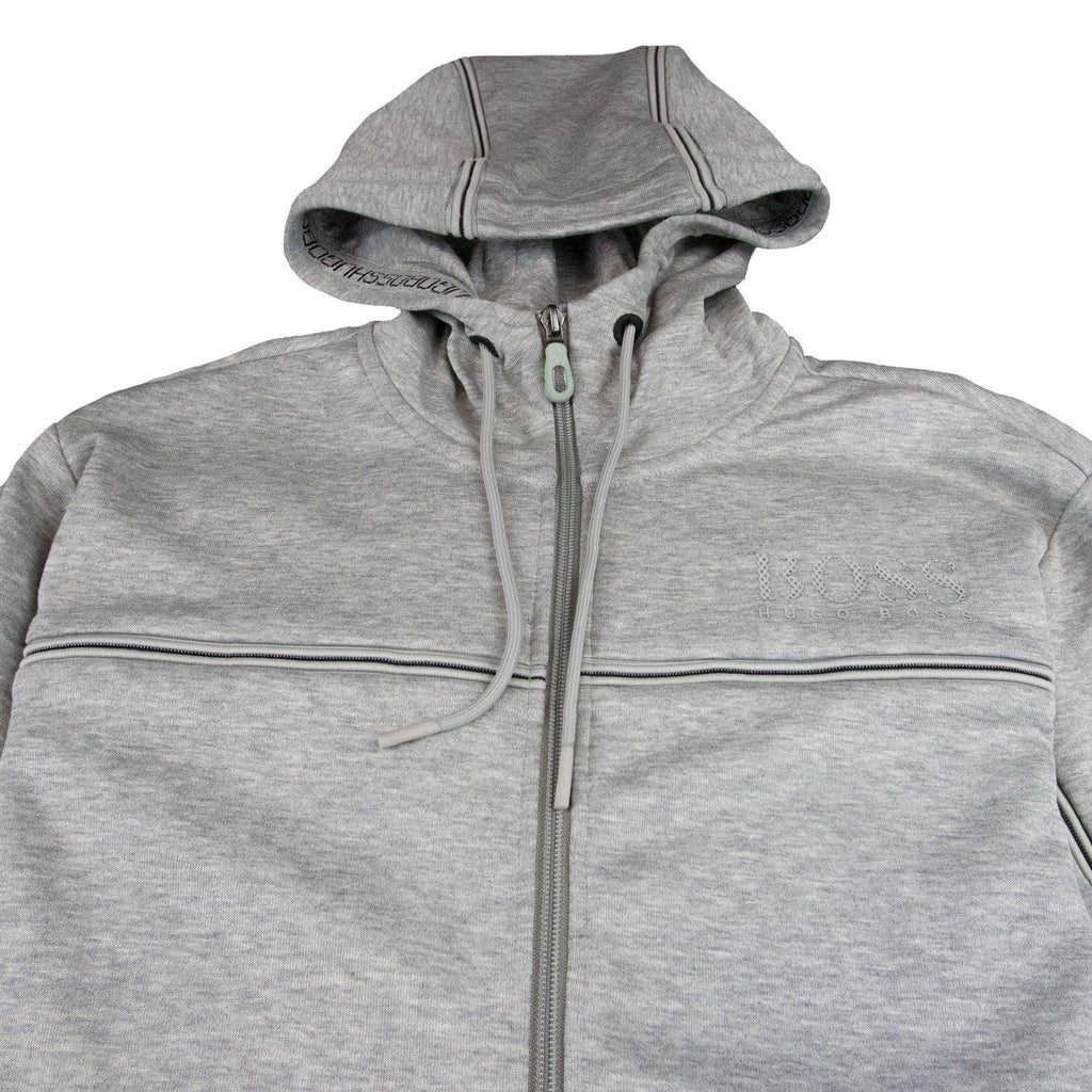 Hugo Boss Saggy Stripe Zip Up Hoody Grey