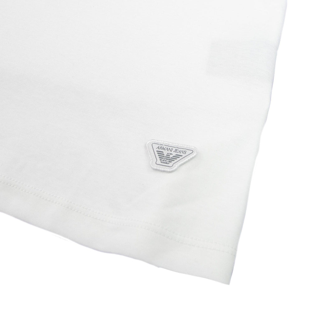 Armani Jeans Letter Logo Short Sleeve Polo Shirt White