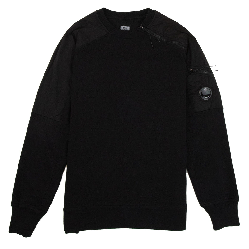 CP Company Nylon Mix Arm Lens Zip Sweatshirt Black 999