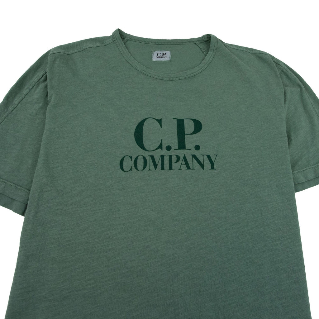Cp Company Garment Dyed Logo T-shirt Green 626