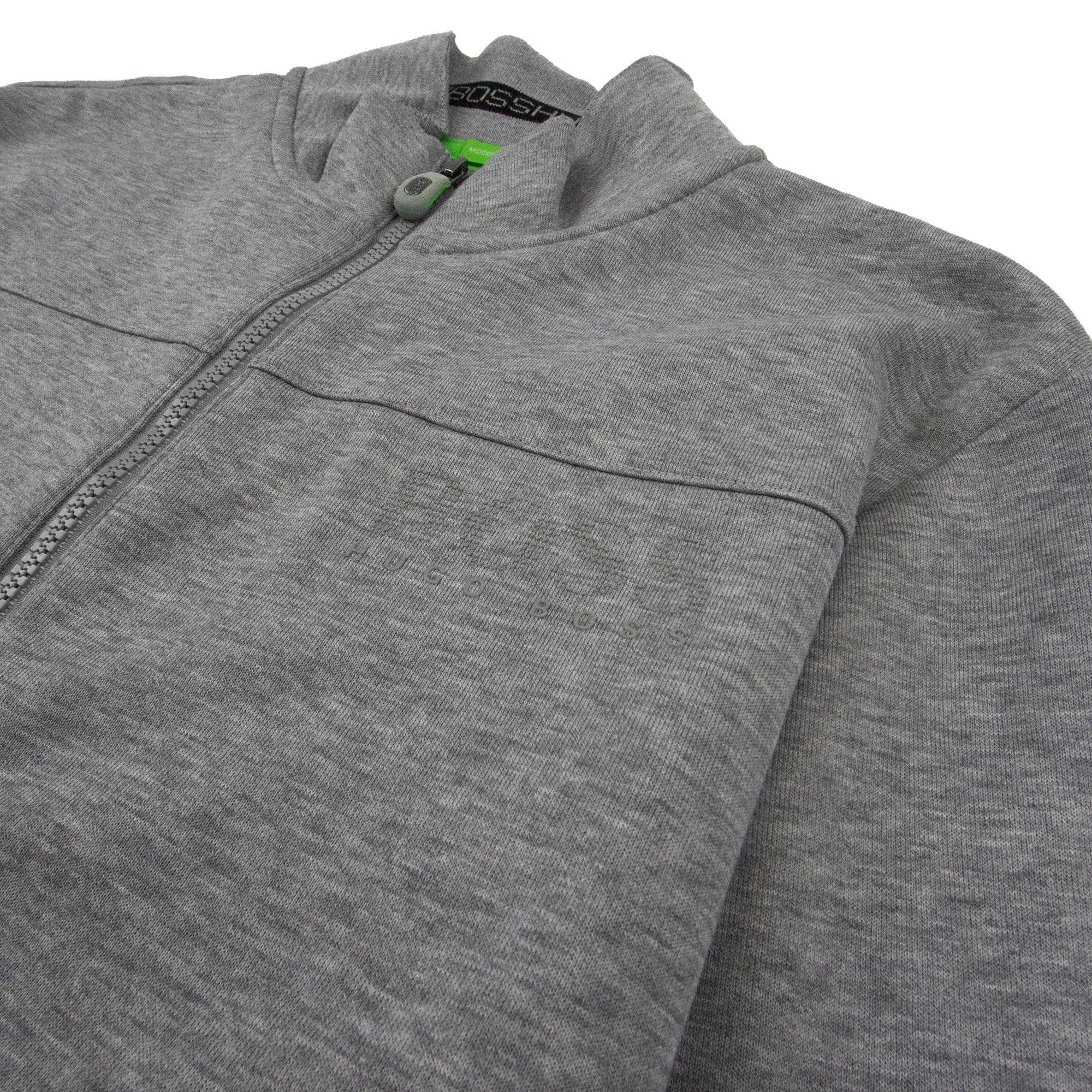 Hugo Boss Zip Up Skaz Funnel Neck Cardigan Grey