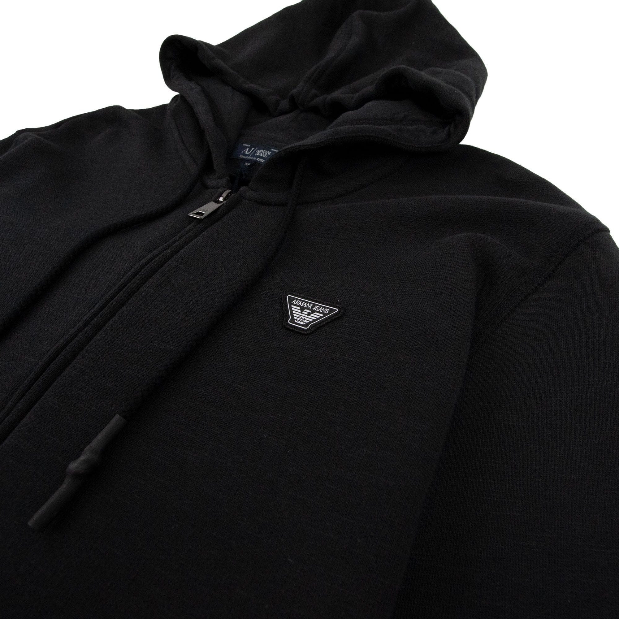 Armani Jeans AJ Eagle Patch Logo Hoody Nero