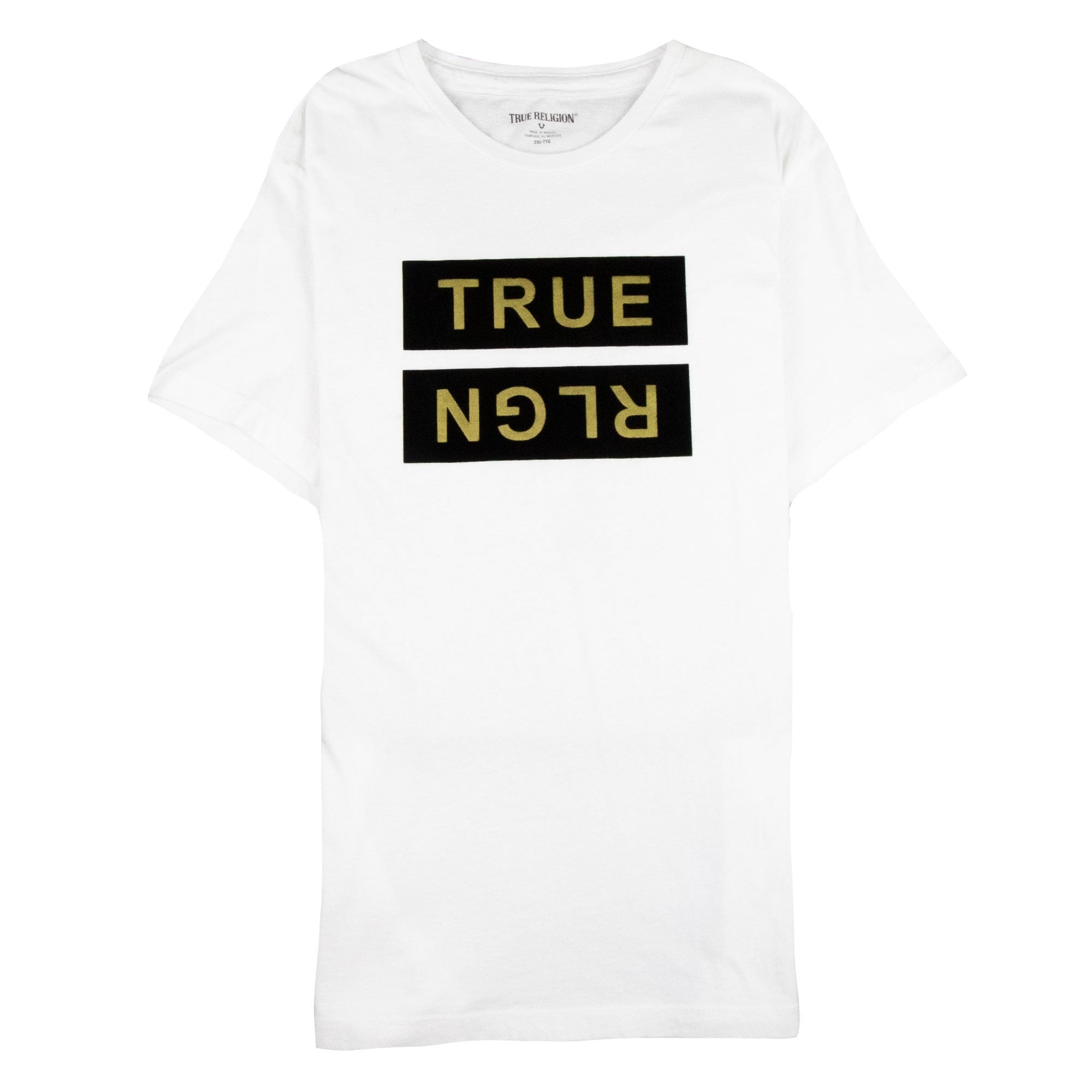 True Religion Metallic Flock Box Logo T-shirt White