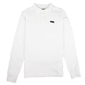 True Religion Leather Badge Long Sleeve Polo White