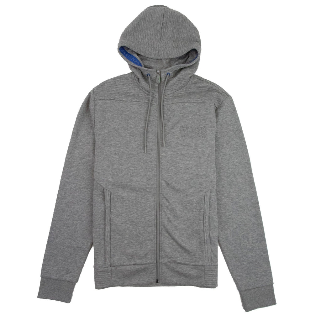 Hugo Boss Saggy Embossed Logo Hoodie Grey