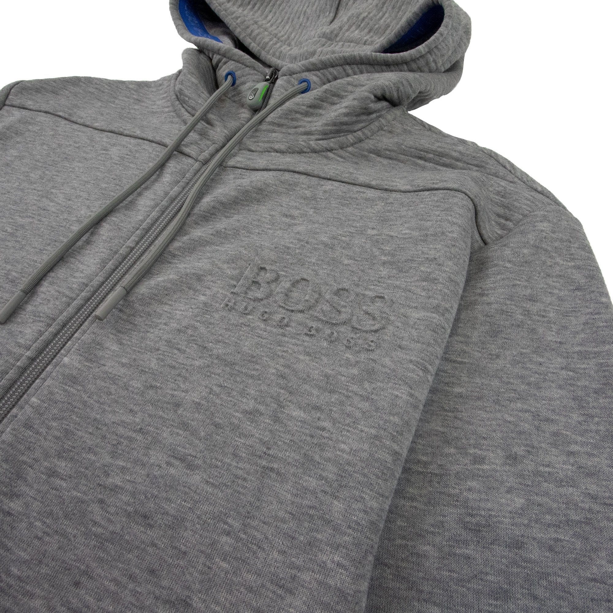 Hugo Boss Saggy Embossed Logo Hoodie Grey