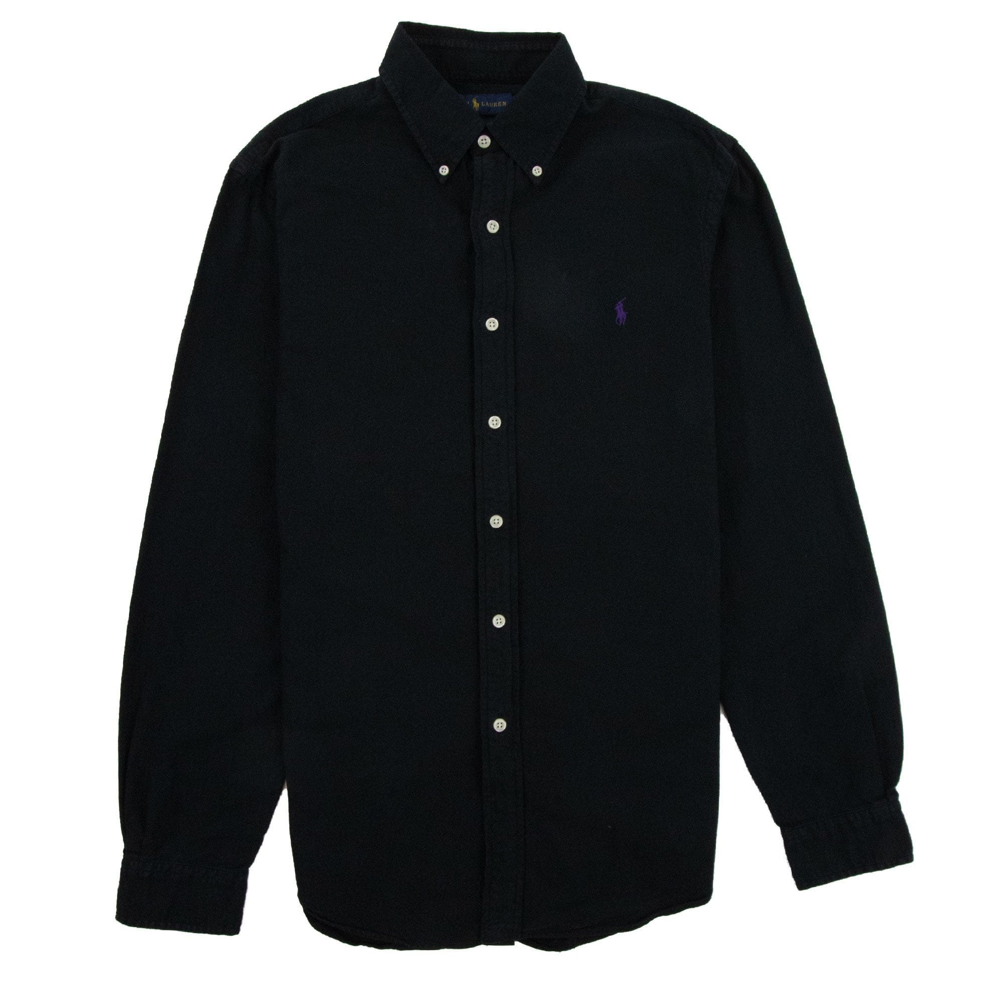 Polo Ralph Lauren Slim Fit Washed Long Sleeve Shirt Black