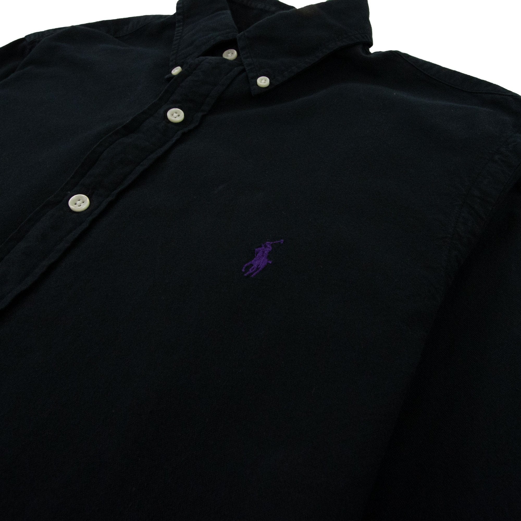 Polo Ralph Lauren Slim Fit Washed Long Sleeve Shirt Black
