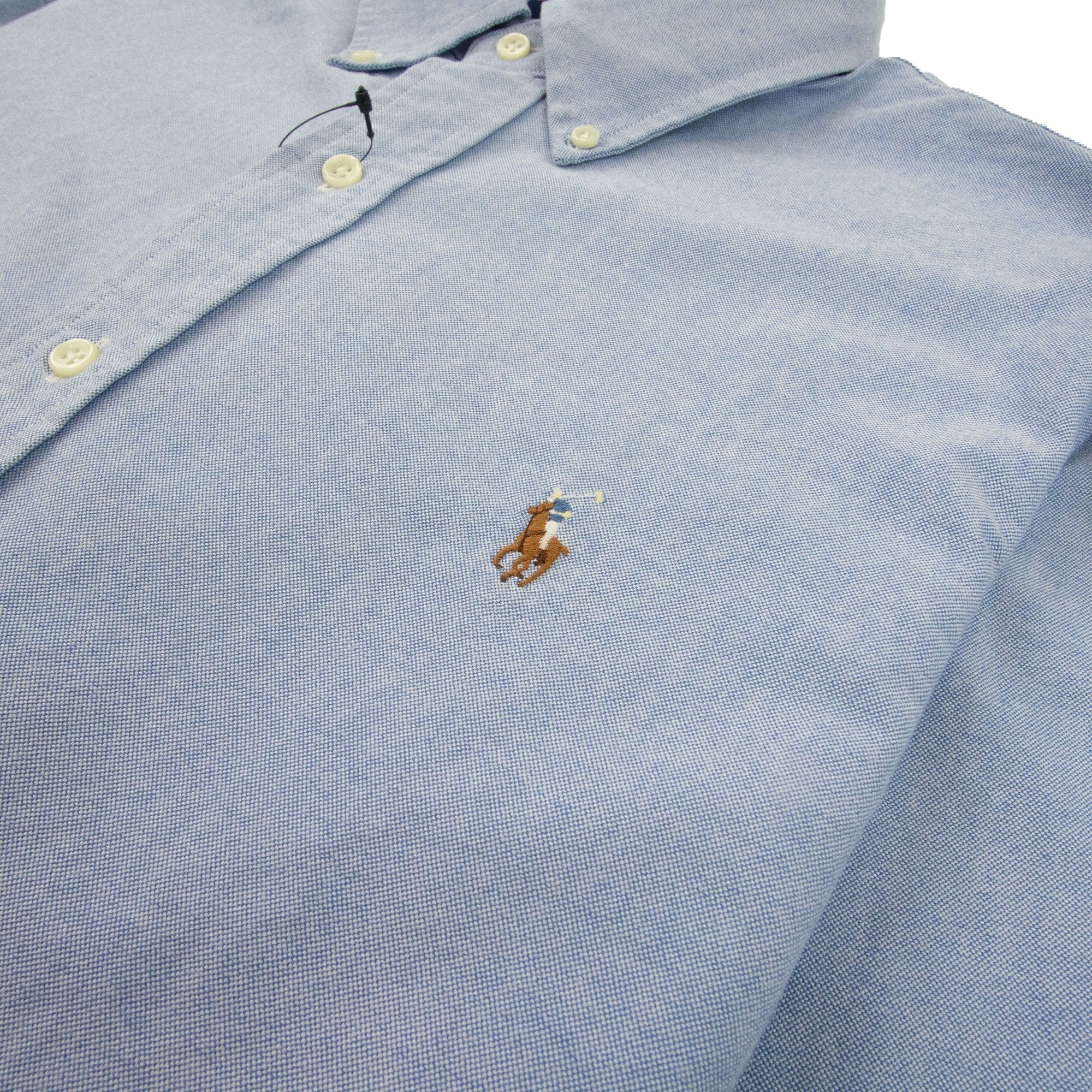 Polo Ralph Lauren Slim Fit Button Collar Long Sleeve Shirt Blue