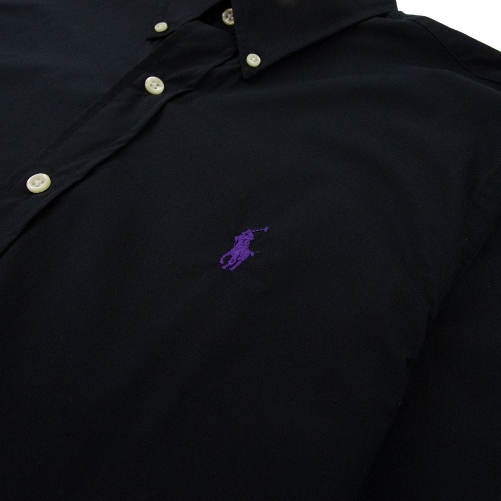 Polo Ralph Lauren Slim Fit Button Collar Long Sleeve Shirt Black