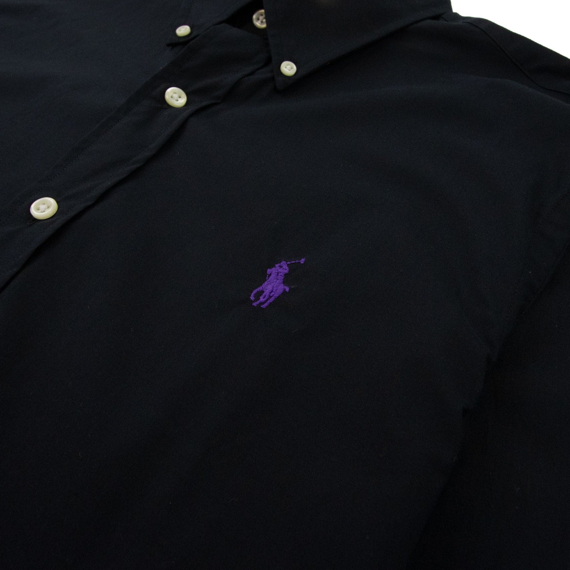 Polo Ralph Lauren Slim Fit Button Collar Long Sleeve Shirt Black