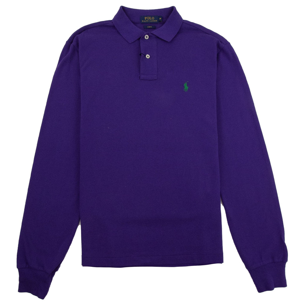 Polo Ralph Lauren Slim Fit Long Sleeve Polo Shirt Purple