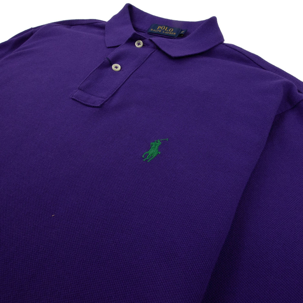 Polo Ralph Lauren Slim Fit Long Sleeve Polo Shirt Purple