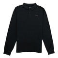 True Religion Leather Badge Long Sleeve Polo Black