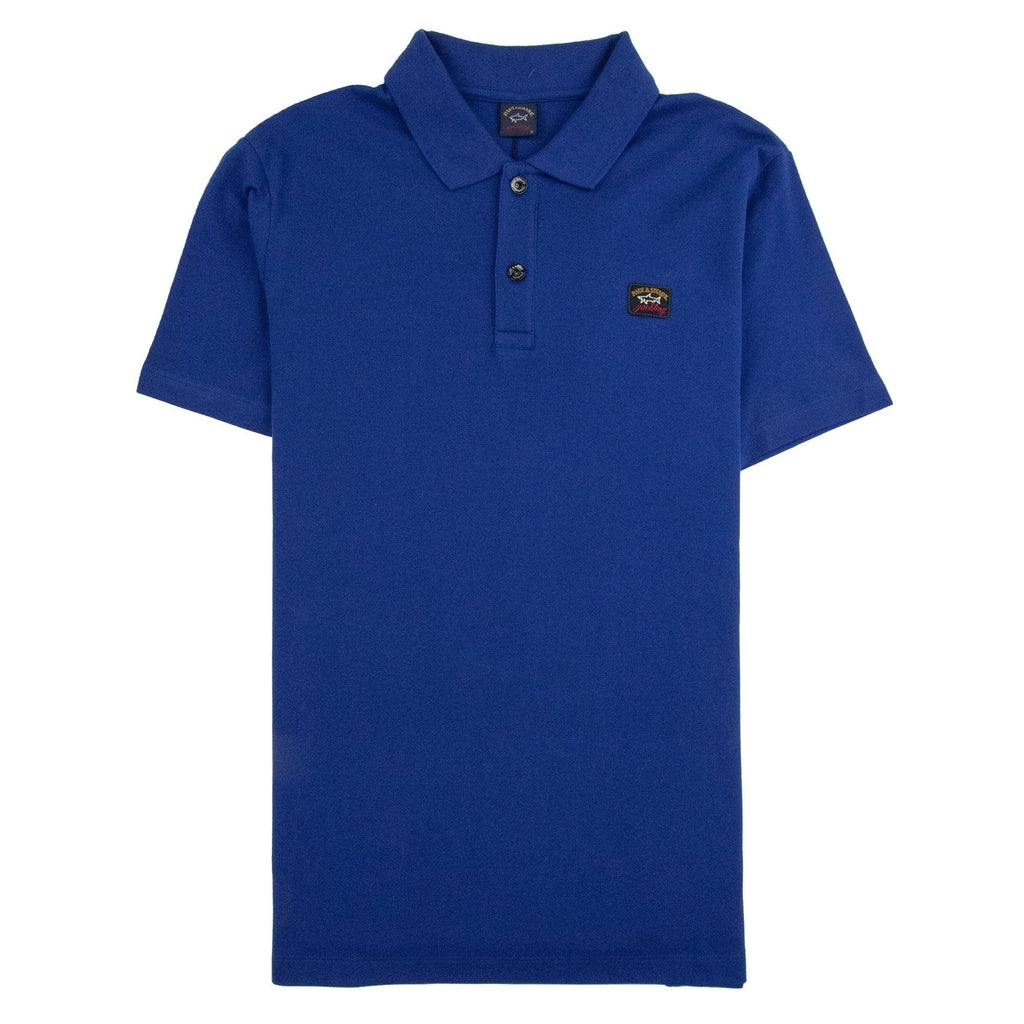 Paul And Shark Short Sleeve Badge Logo Polo Shirt Blue