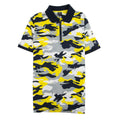 Paul And Shark Camouflage Short Sleeve Zip Polo Shirt Yellow Camo