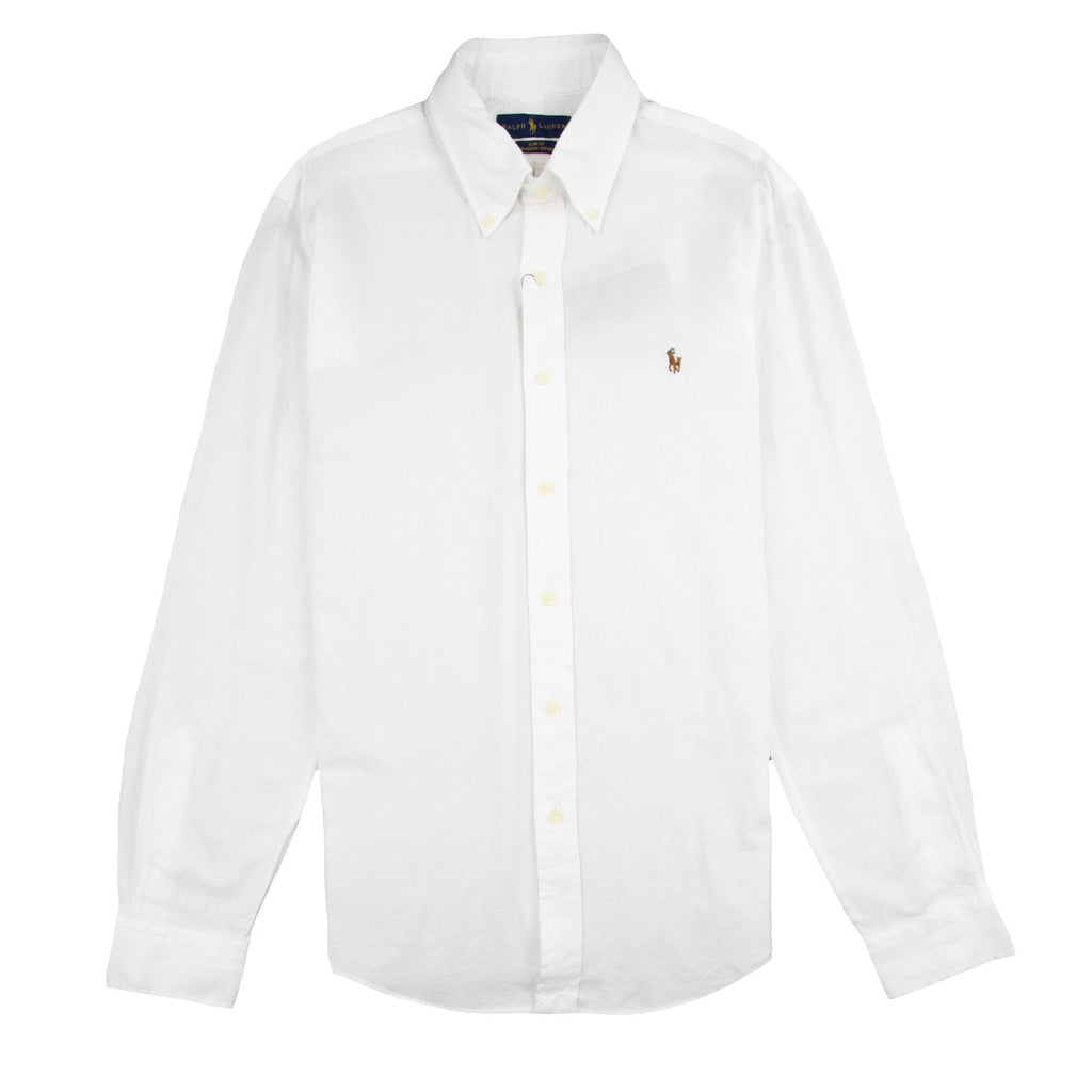 Polo Ralph Lauren Chambray Oxford Long Sleeve Shirt White