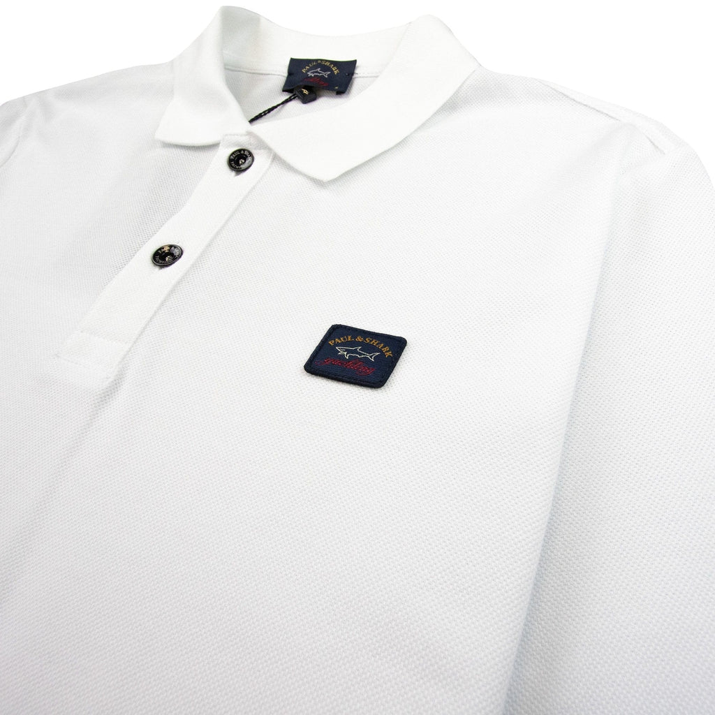Paul And Shark Short Sleeve Badge Logo Polo Shirt White