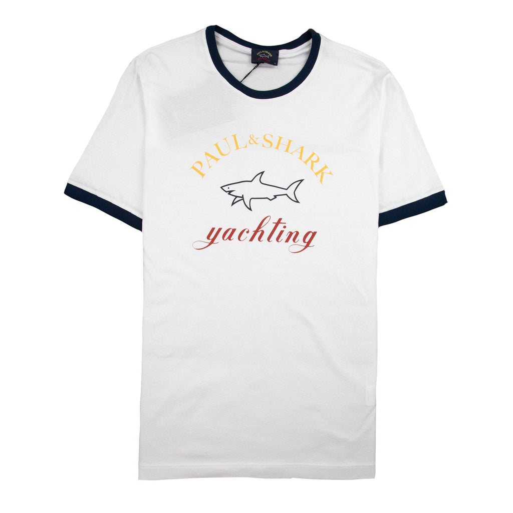 Paul And Shark Yachting Logo Ringer T-shirt White/Navy
