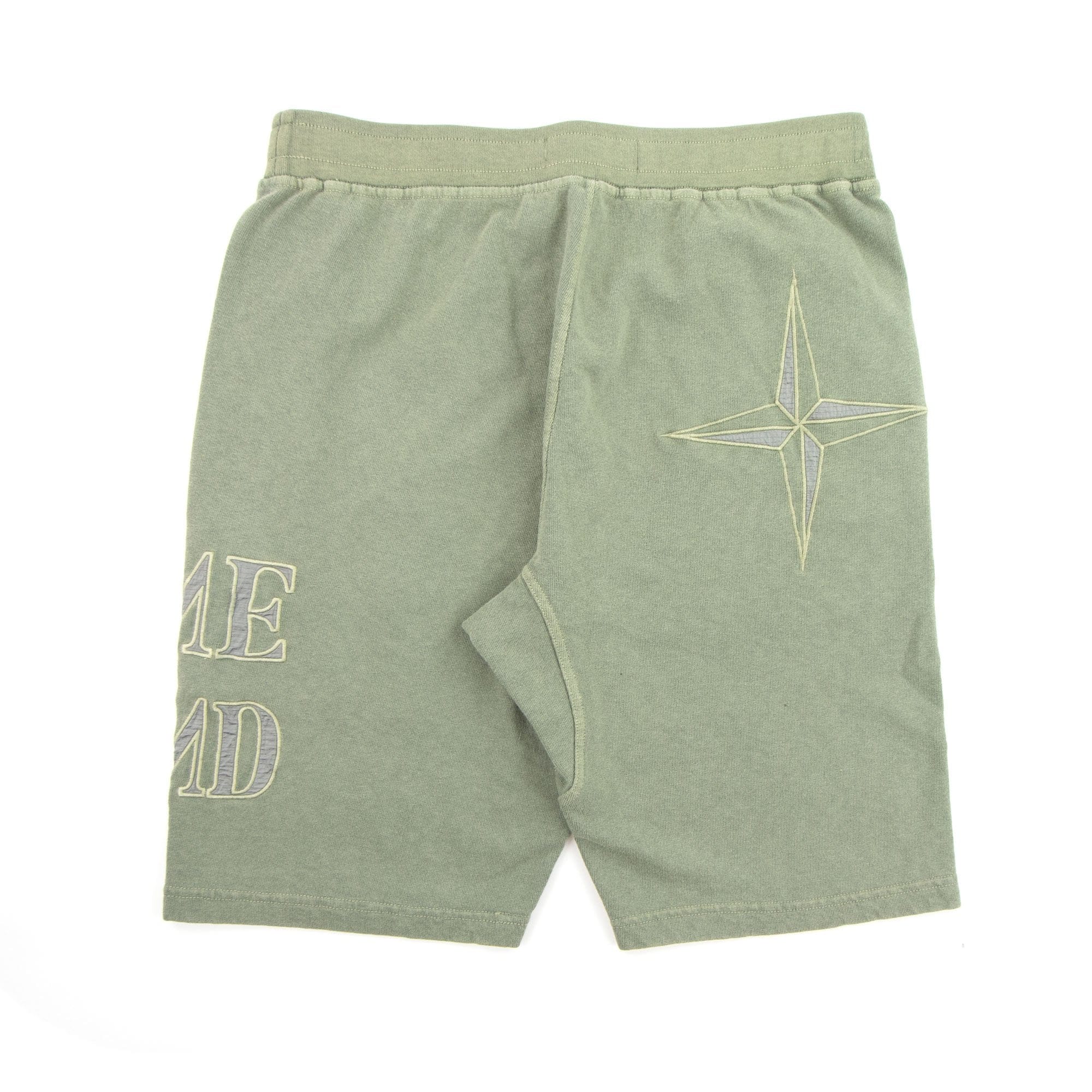 Stone Island Large Logo Garment Dyed Shorts Green V0155