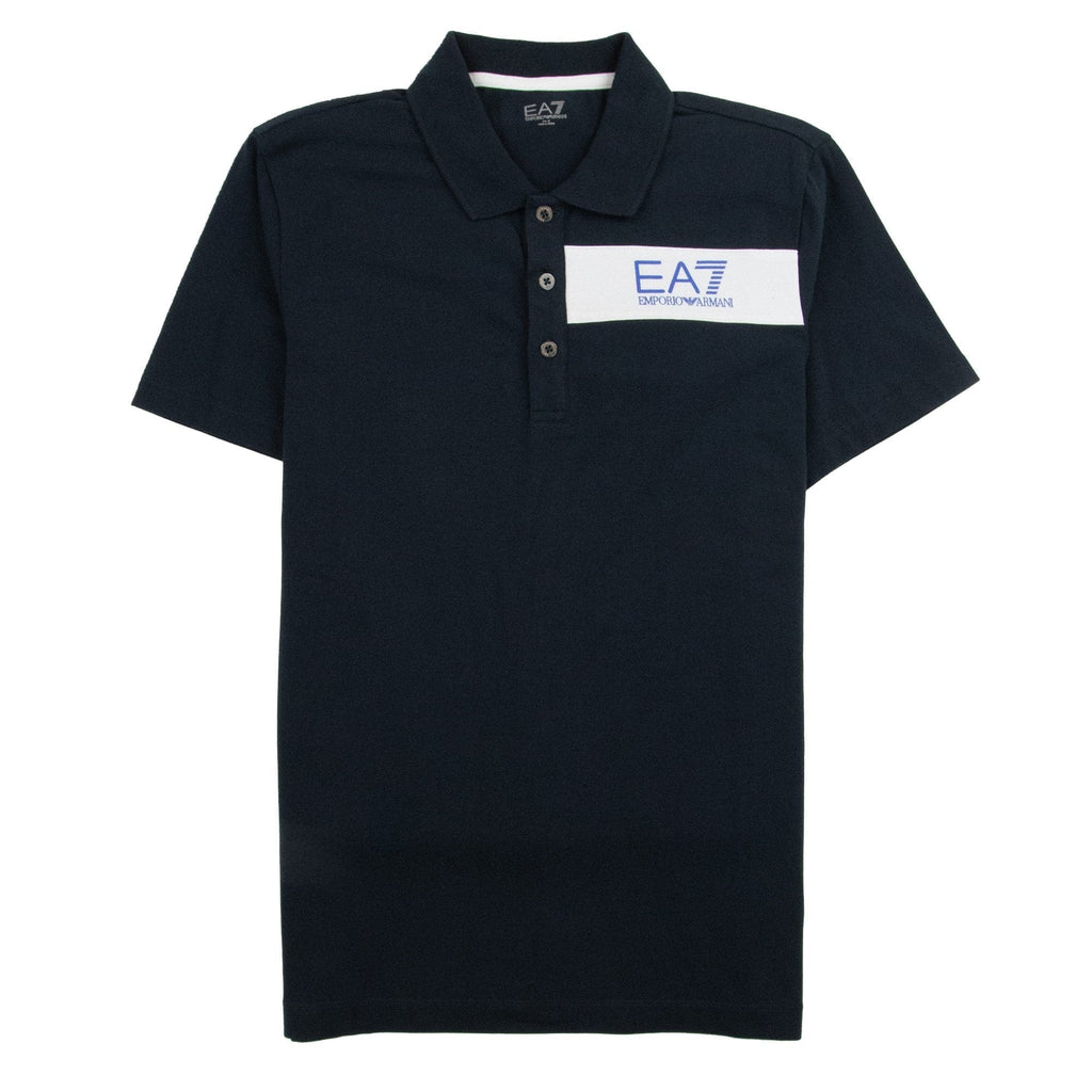 EA7 Chest Stripe 7 Logo Polo Shirt Darkslate