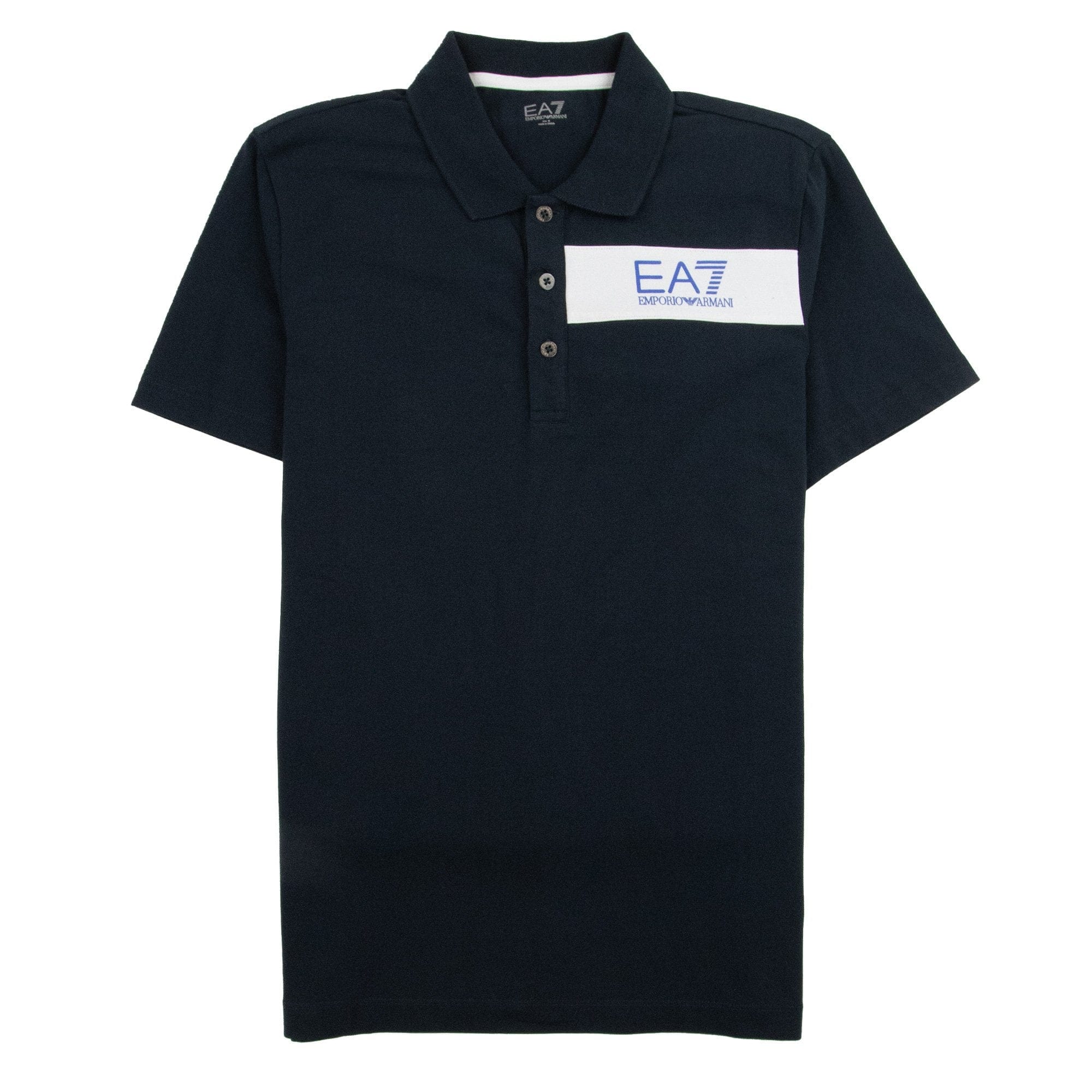 EA7 Chest Stripe 7 Logo Polo Shirt Darkslate