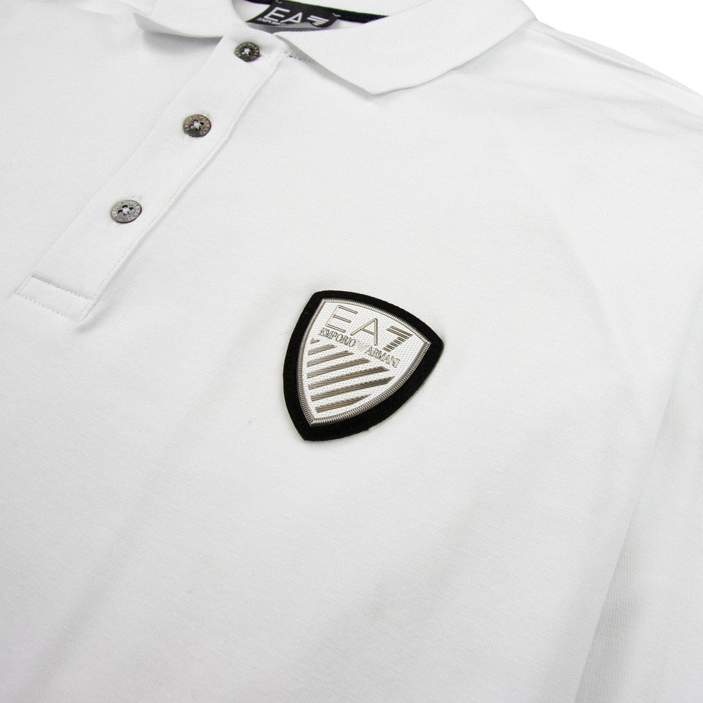 EA7 Train Soccer Long Sleeve Polo White