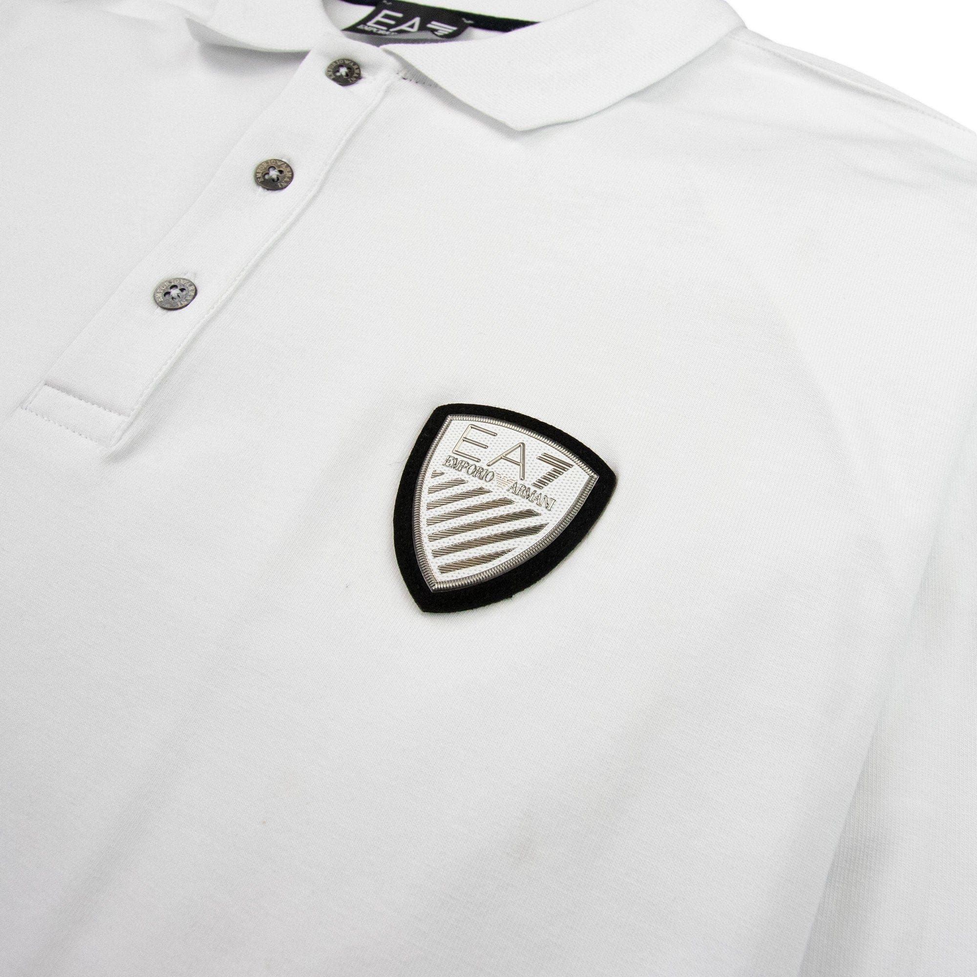 EA7 Train Soccer Long Sleeve Polo White