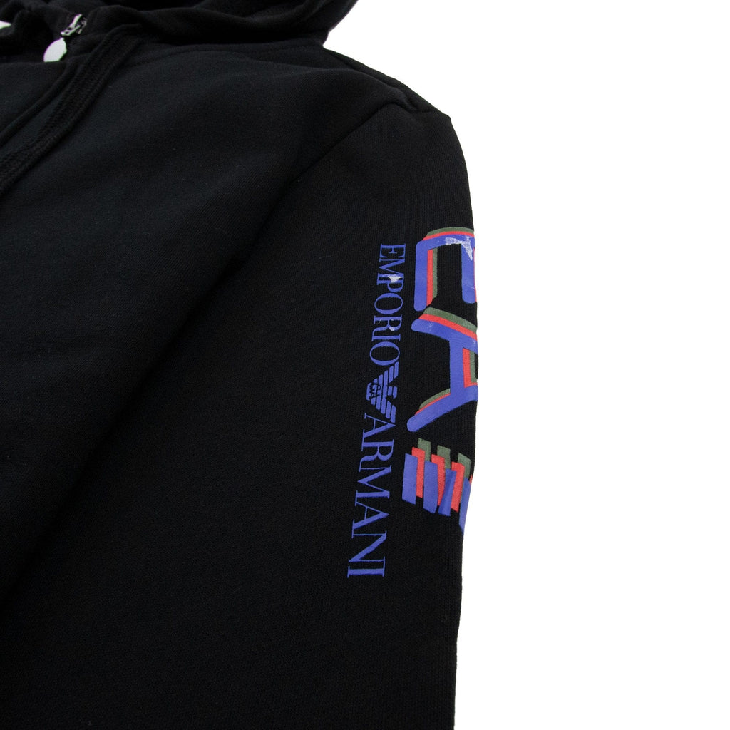 EA7 Triple Logo Press Stud Full Tracksuit Black