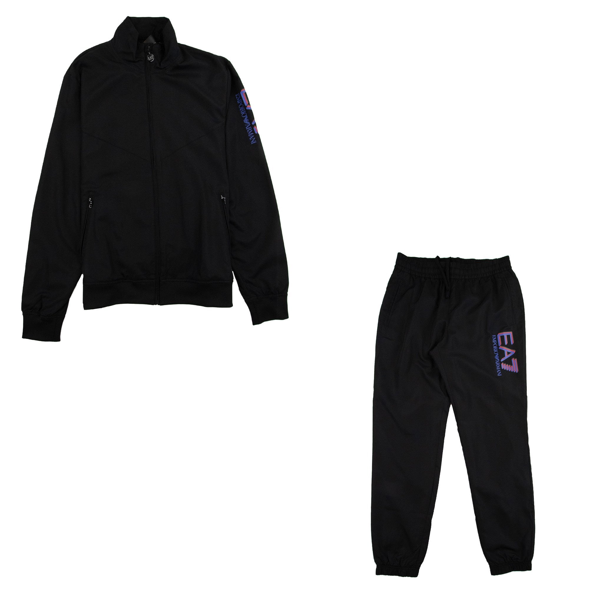 EA7 Triple Logo Woven Tracksuit Black
