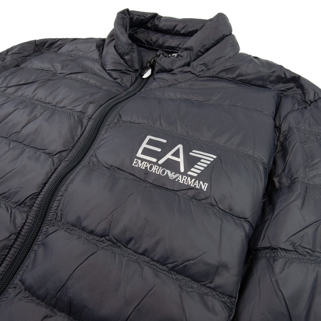 EA7 Funnel Neck Down Jacket Anthracite Grey