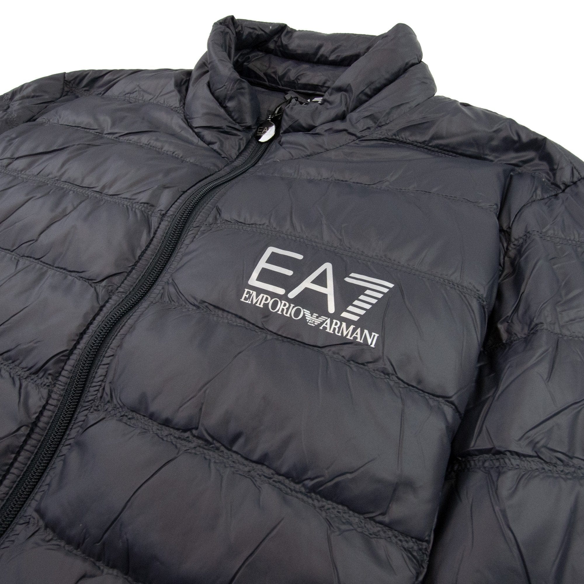 EA7 Funnel Neck Down Jacket Anthracite Grey