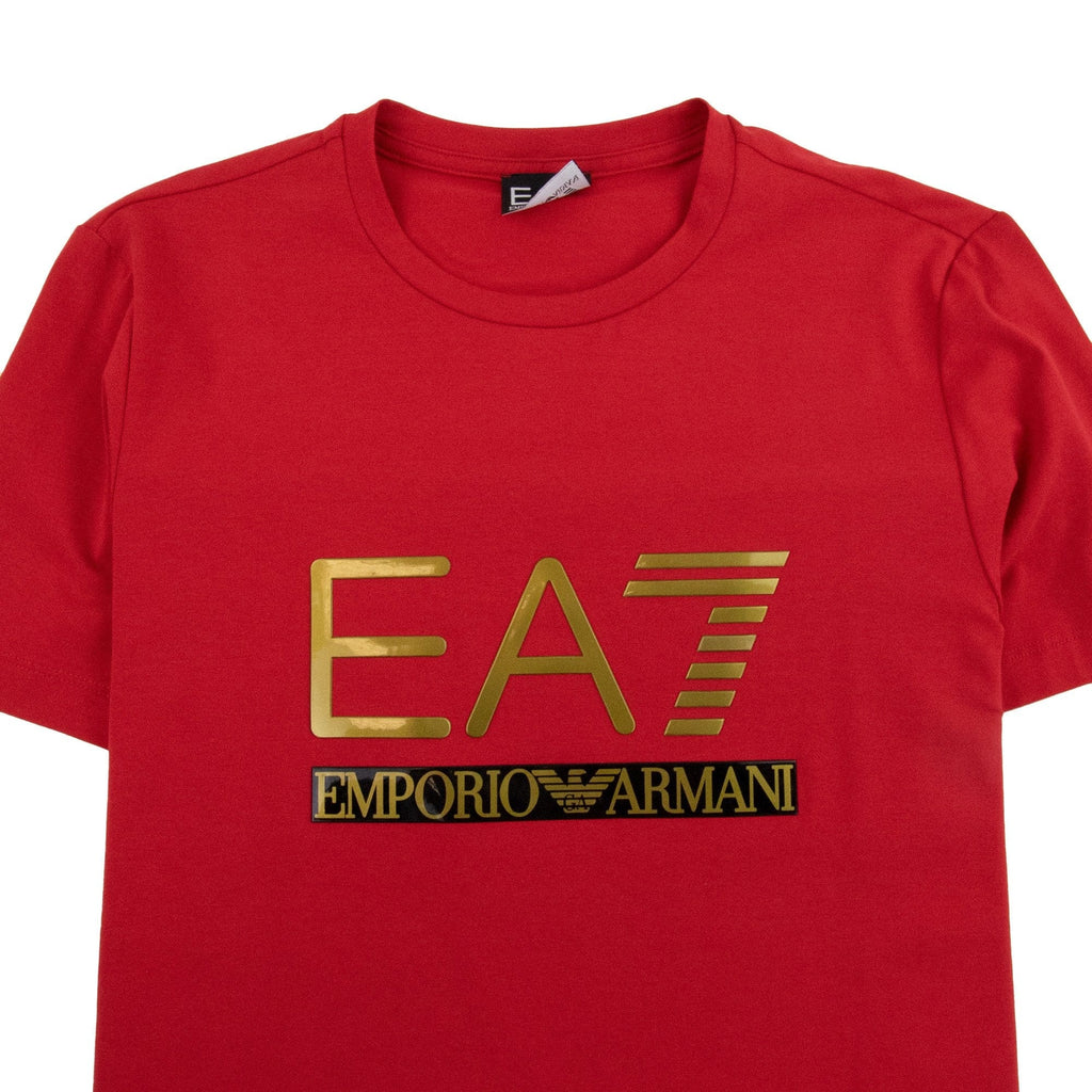 EA7 3D Gold Logo T-shirt Red