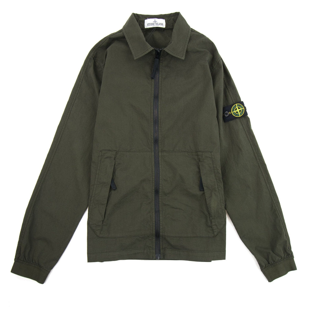 Stone Island Junior Brushed Canvas Overshirt Khaki V0054