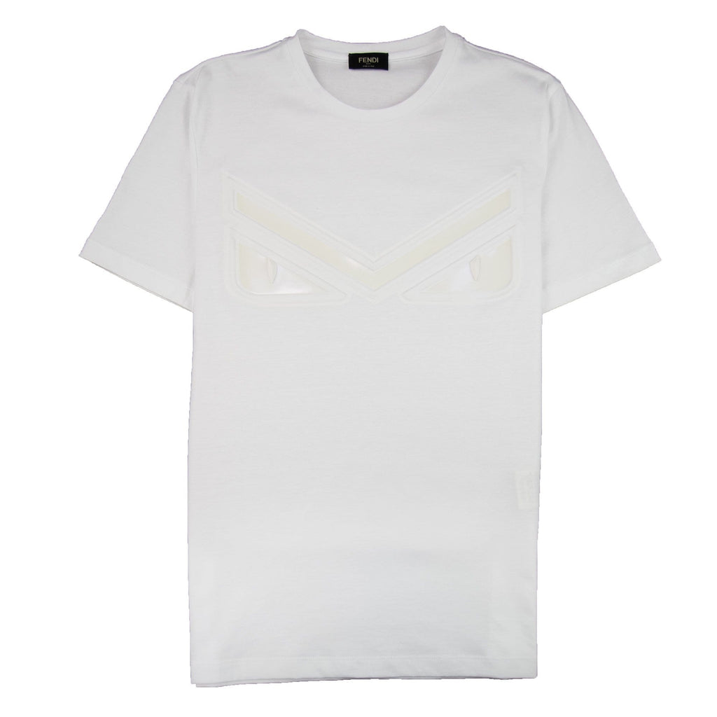Fendi Bag Bugs Eyes Embossed Stud T-shirt White