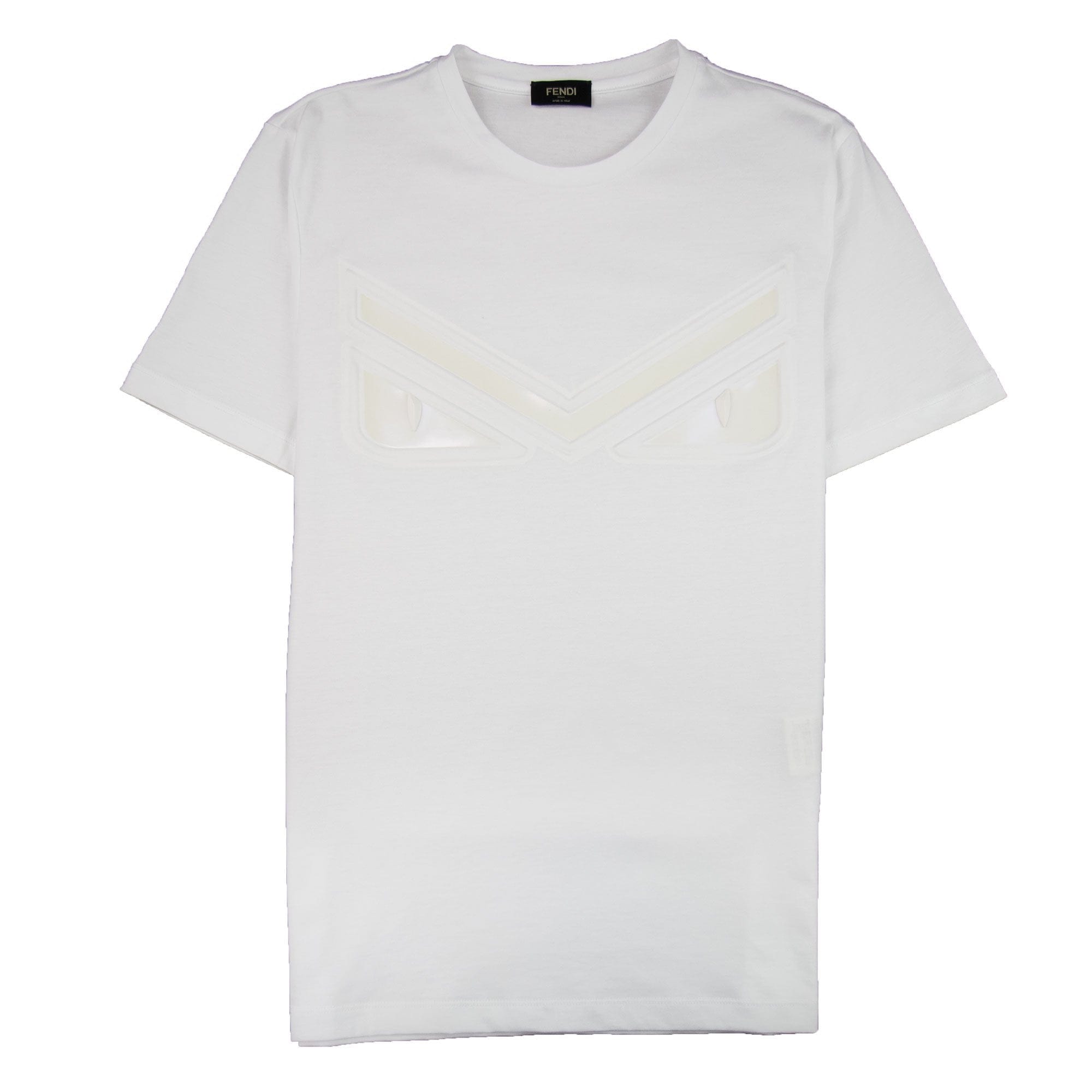 Fendi Bag Bugs Eyes Embossed Stud T-shirt White