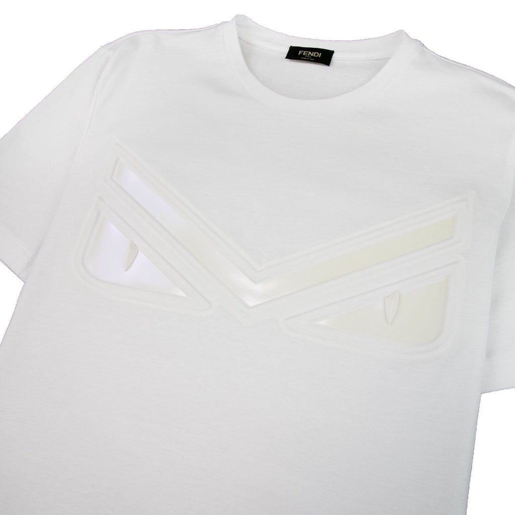 Fendi Bag Bugs Eyes Embossed Stud T-shirt White