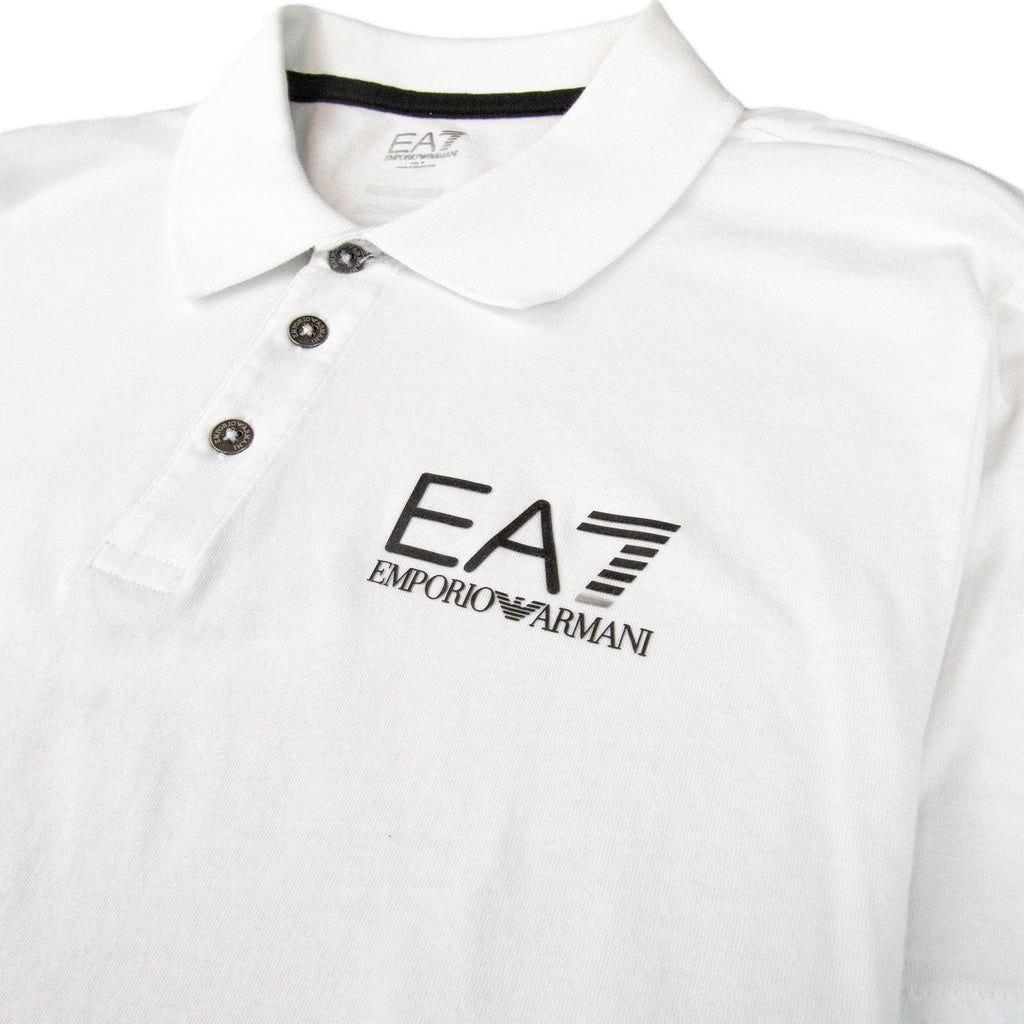 EA7 Train Core Back & Stripe Polo Shirt White