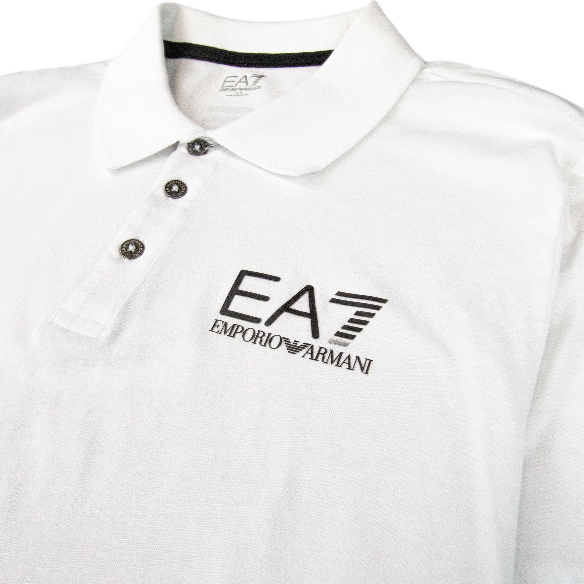 EA7 Train Core Back & Stripe Polo Shirt White