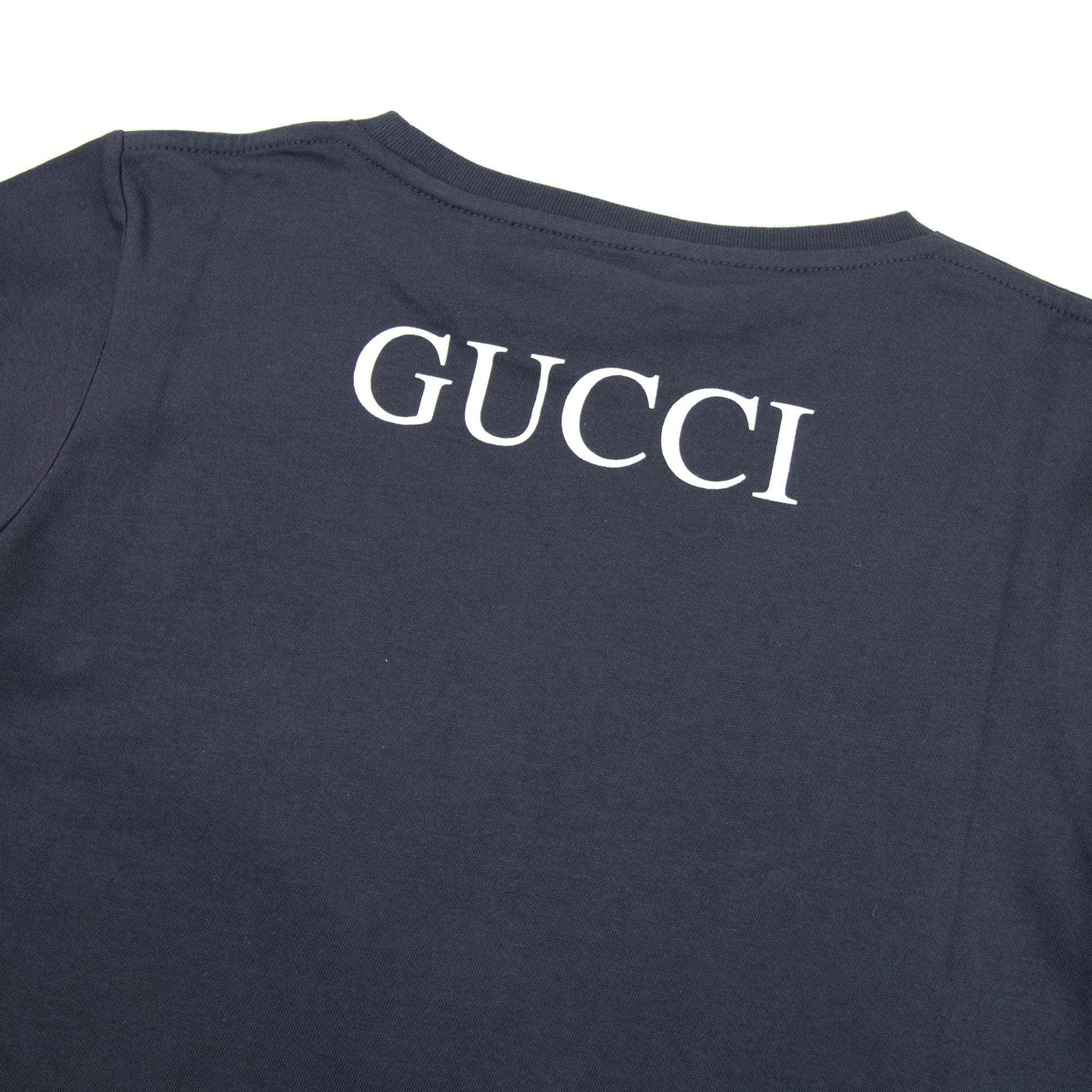 Gucci Junior Cheetah Logo Crew Neck T-shirt Black 1150