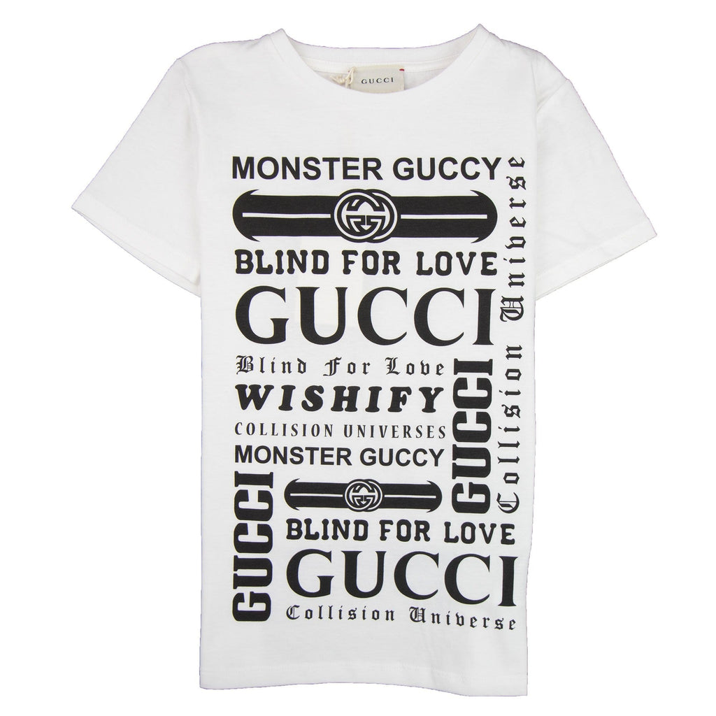 Gucci Junior Logomania Print T-shirt Cream/Black 9024