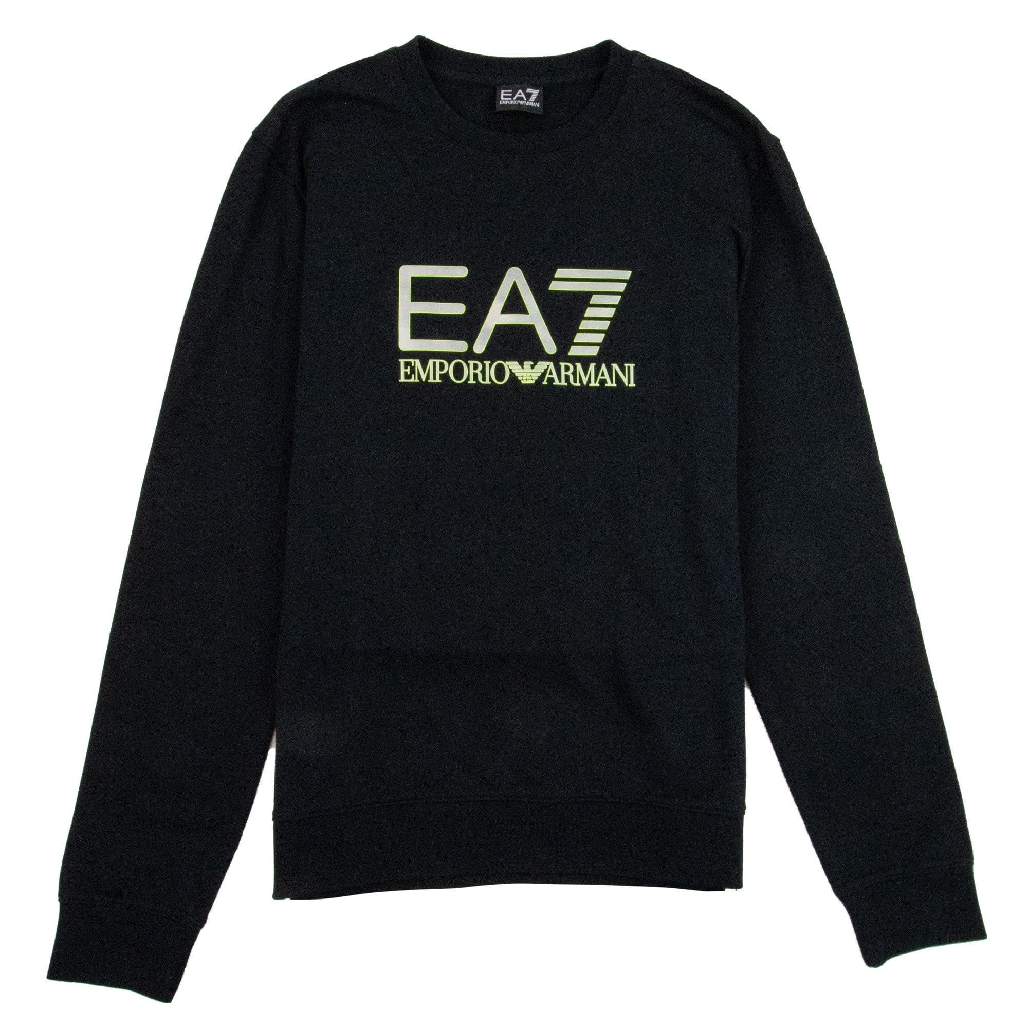 EA7 Train Visibility Crewneck Sweatshirt Black/lime