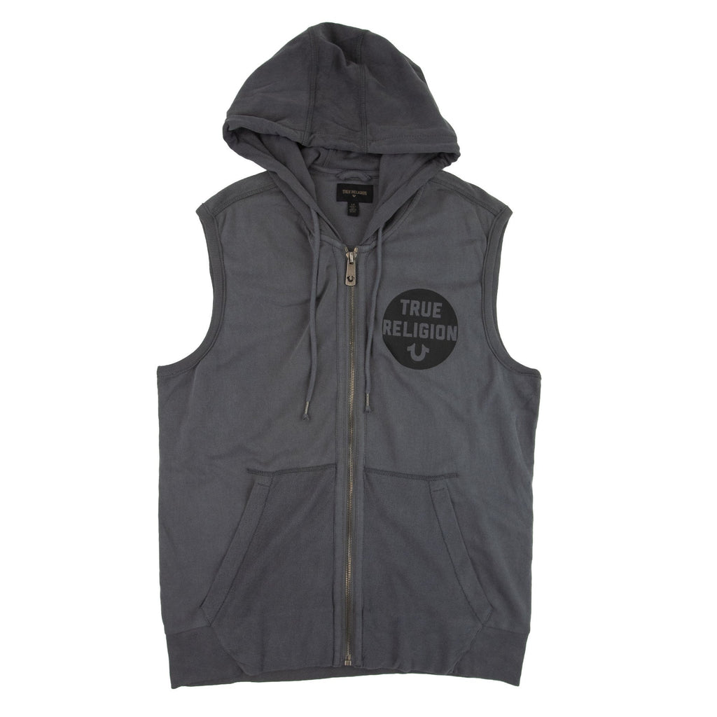 True Religion Terry Sleeveless Hoodie Pavement