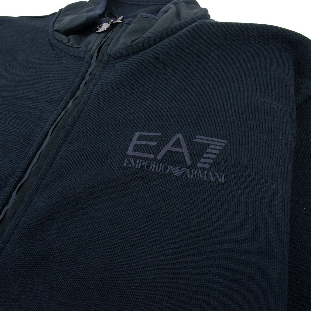 EA7 Big Pocket Funnel Neck Sweatshirt Blue Notte