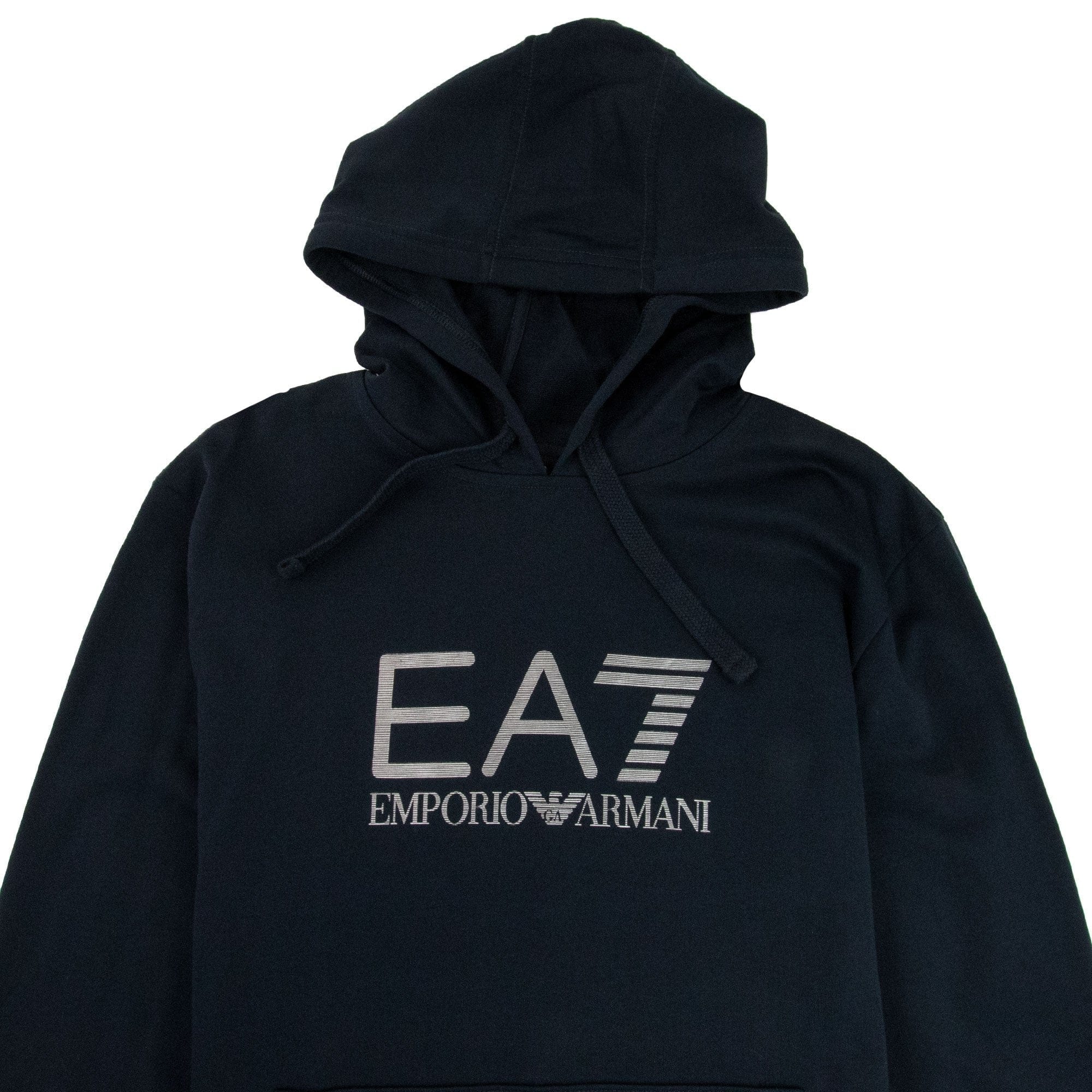 EA7 Train Visibility Large Silver Logo Hoodie Darkslate