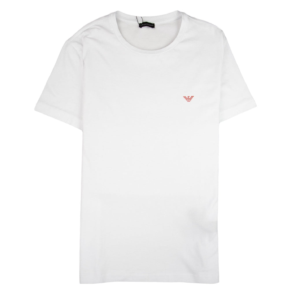 Emporio Armani Chest Logo Side Straight T-Shirt White/Red 00010